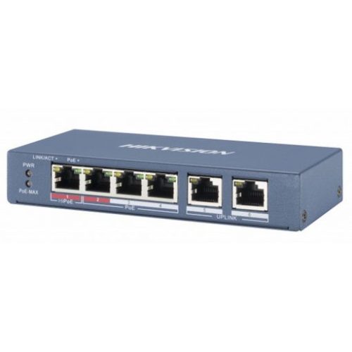 Hikvision, DS-3E0106P-E/M 6 portos PoE switch